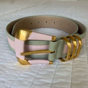 Vintage Carlisle Gold and Pink Women's Leather Belt